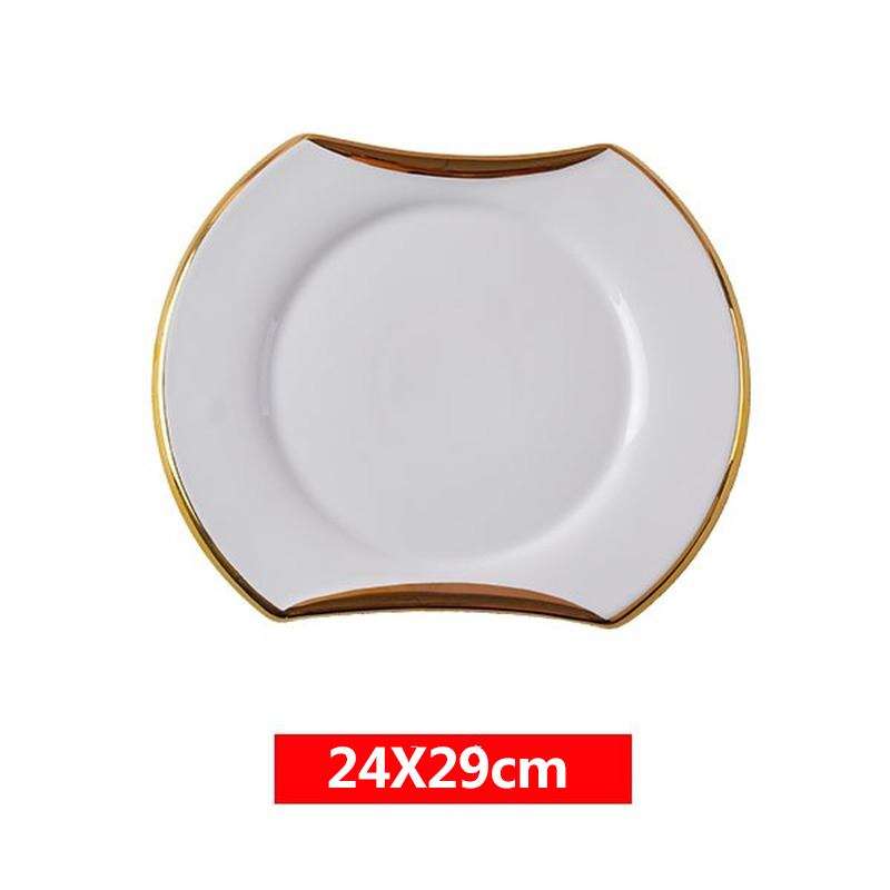 Nordic Dinner Plate Sets Luxury Knife Fork Dinnerware Dish Plates Set Tableware Home Decor Vajilla Kitchen Supplies: Large plate