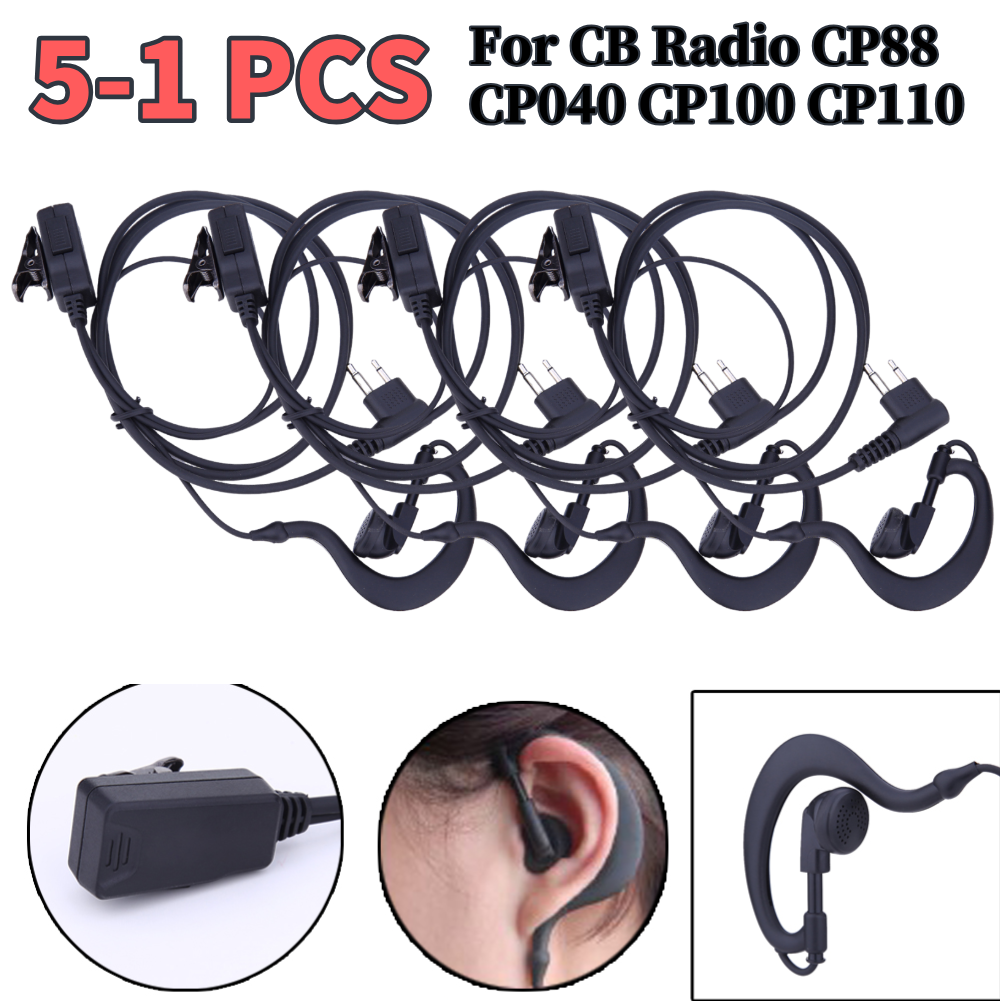 1m Luft schlauch Ohrhörer Headset für Walkie Talkie 2-poliger Ohr haken Ohrhörer Ersatz für Motorola CB Radio CP88 CP040 CP100 CP110
