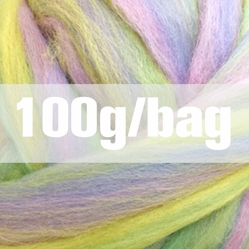 Extra Fijne kleur mengsel Merino Wol Gemengd wol roving fiber 50G Perfect in Nat en naaldvilten y04: 100g