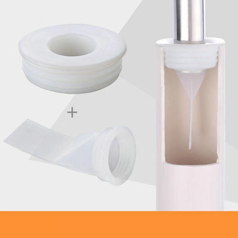 Drain Pipe Hose Seal Sewer Pipe Plug Deodorant Silicone for Washing Machine Hose Extended drain seal Household daily: White two piece
