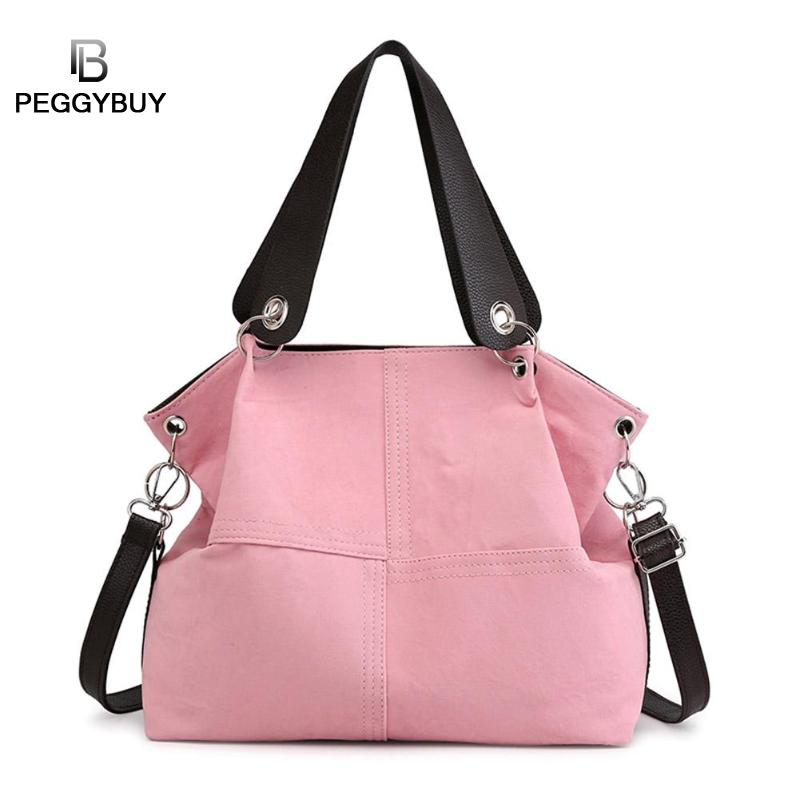 Top-handle Bags Mulheres Bolsa de Ombro Fêmea Sacola Grande Mensageiro Saco Crossbody para As Mulheres De Couro De Veludo Macio 2020 Bolsa femenina: Rosa