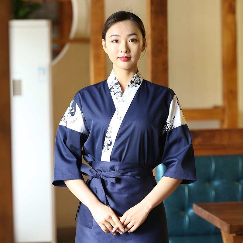 Cheft Uniform Japanese Chef Workwear Breathable Restaurant Uniform Unisex Sushi Costume Cook Bakery Cafe Work Wear