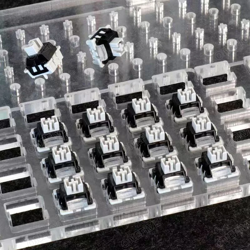 LEOBOG GrayWood V4 przełączniki liniowe POM HIFI do niestandardowego zestawu klawiatury mechanicznej 5Pin z kolumną przewodnik światła DIY GMK67