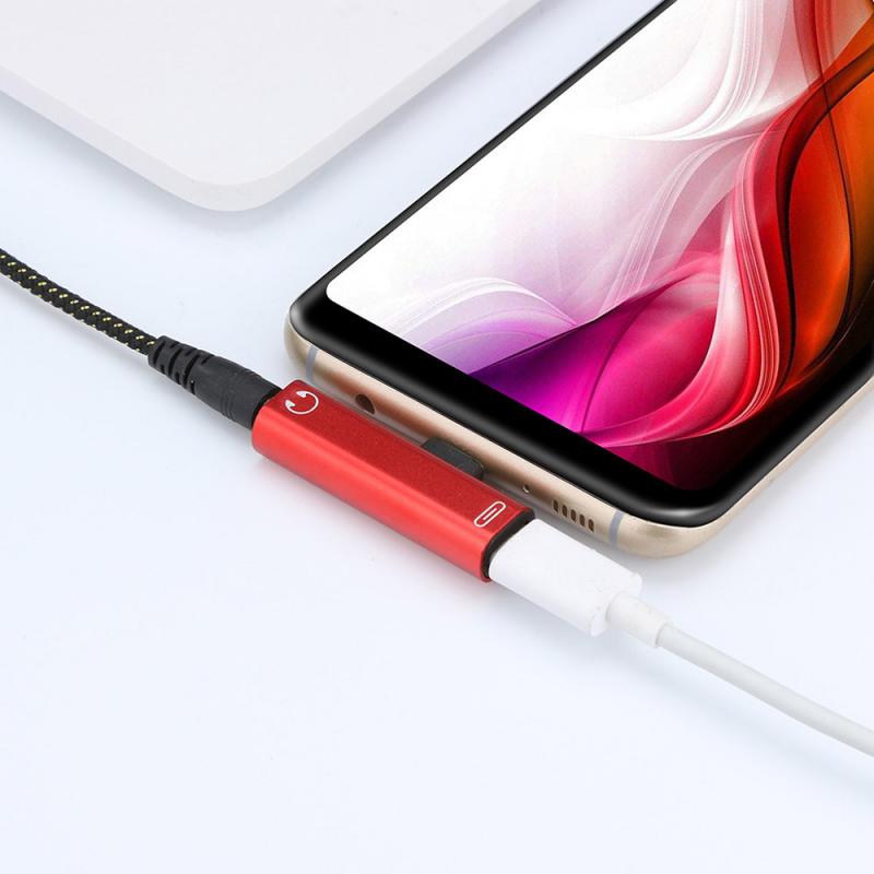 Metalen 2 In 1 Audio Adapter Opladen Connector Voor Iphone Xr X 1112 Pro Max Type C Naar 3.5Mm audio Aux Hoofdtelefoon Jack Kabel Adapte