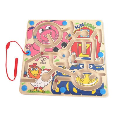 Holz Kreisbahn Perlen Maze Puzzle Stift Fahren Labyrinth Pädagogisches Board Game Interactive Labyrinth Kinder Spielzeug Ring Track: 607