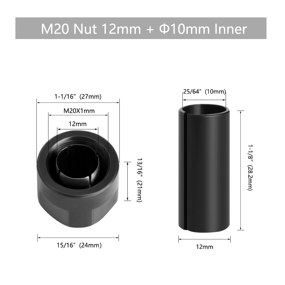 LAVIE Carving Machine Collet Trimming Machine Woodworking Accessories Adapter ER Clamp Nut -C NUT COLLET