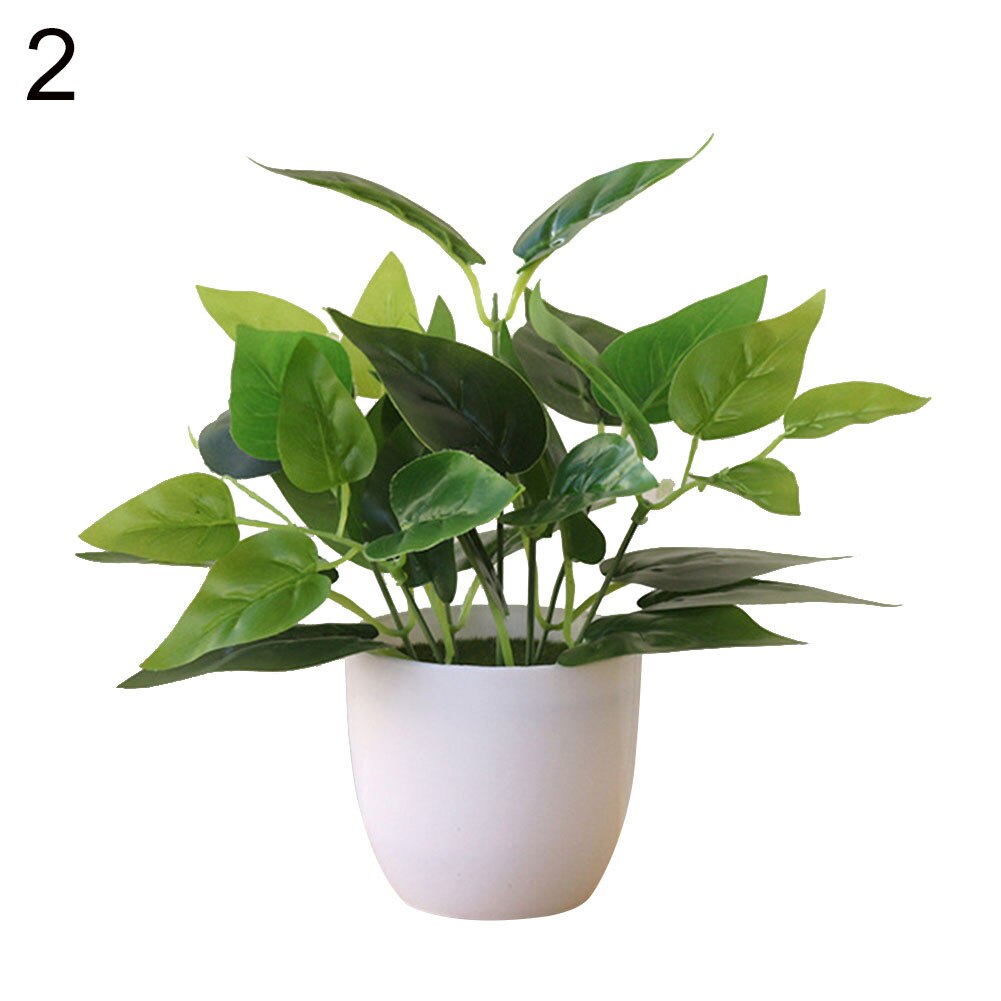 Fresh Artificial Foliage Plant Potted Bonsai Wedding Party Mall Desktop Decor: 2