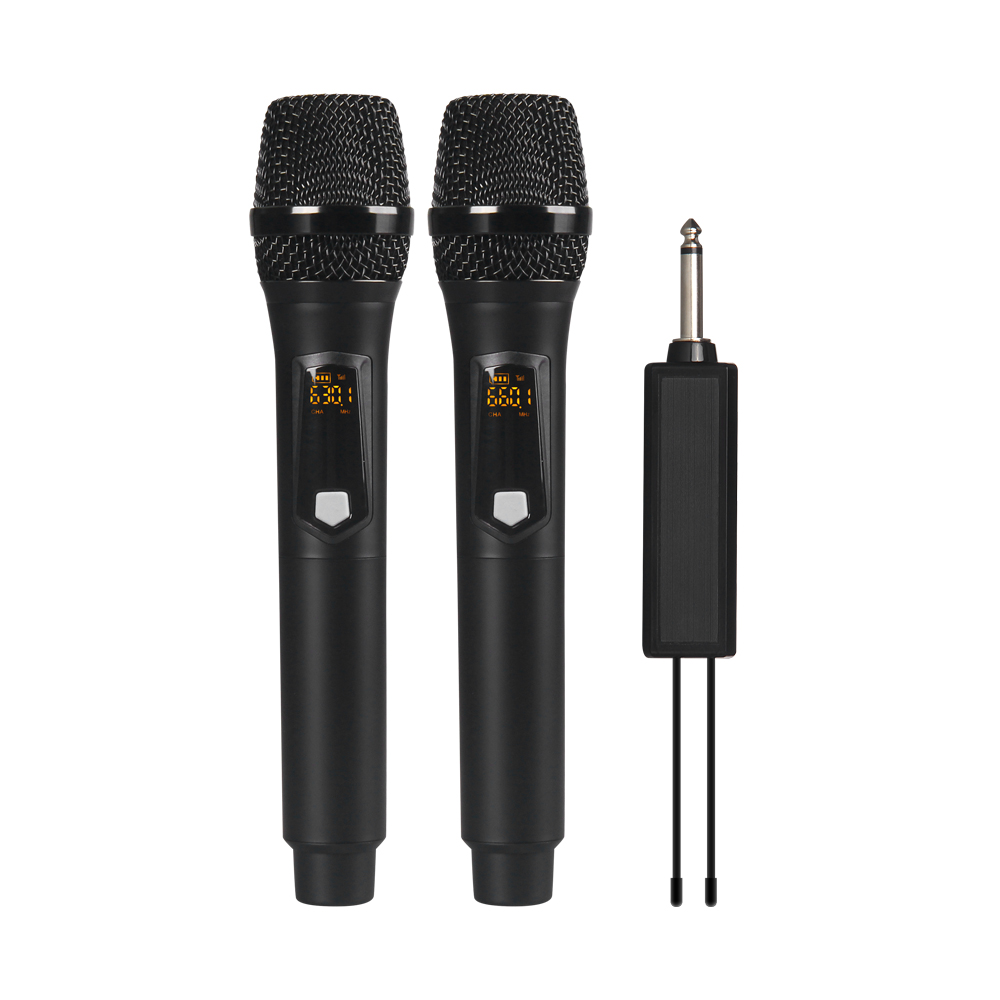 Debra MU2 Draadloze Oplaadbare Microfoon Uhf Opname Karaoke Met 2 Handheld Microfoon, Voor Stage, Kerk, Partij, school.: MU2-Plastic