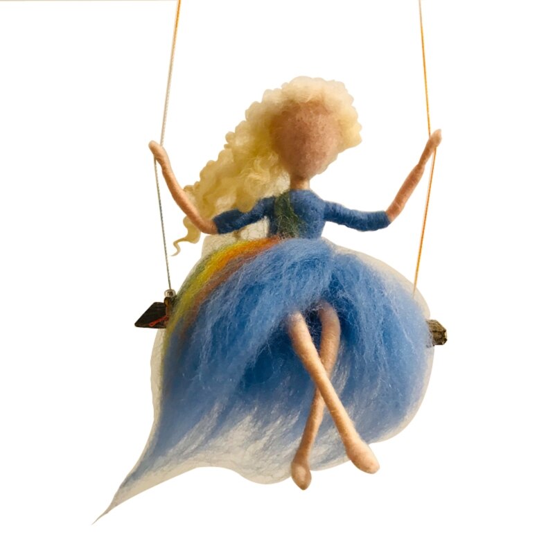 Flower Fairy Needle Felting Kits, Elf Felting Supplies, for Mom, Grandma, Video Instruction for Beginner, Height 10cm (4"): I