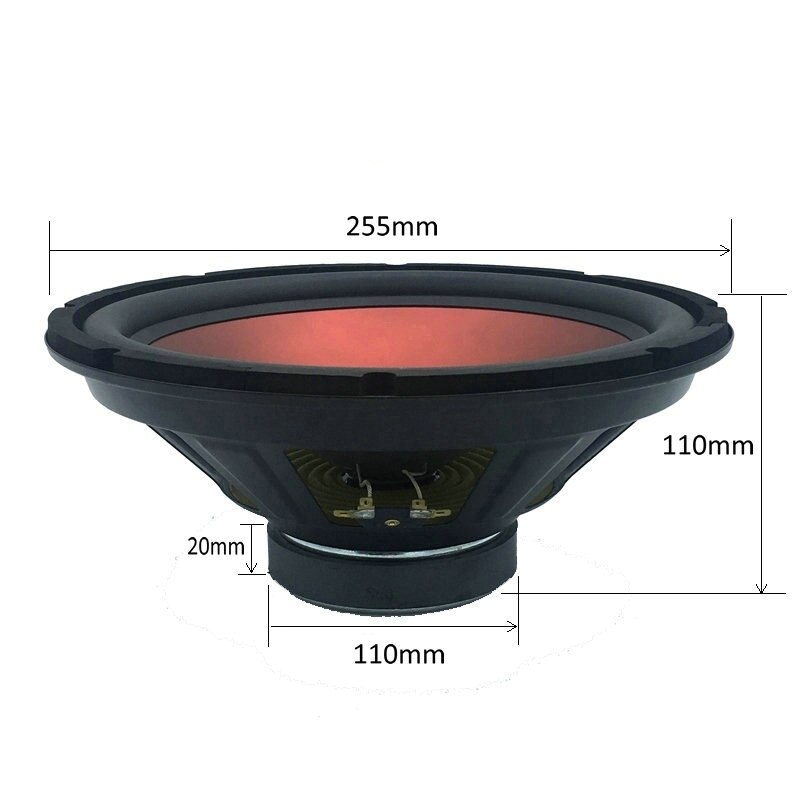 10 Inch High Power Subwoofer Rood Injection Cone Rubber Edge Auto Audio Voor Universele Modificatie Woofer Luidsprekers 1800 W 4 ohm