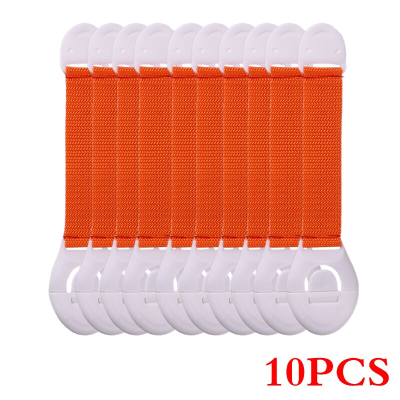 10Pcs/Lot Child Lock Protection Of Children Locking Doors For Children&#39;s Safety Kids Safety Plastic Protection Safety Lock: orange