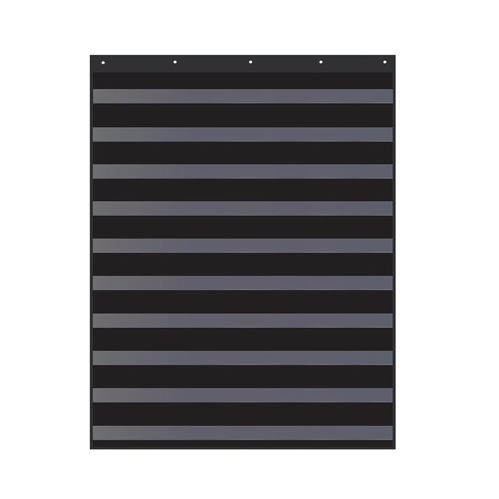 10 Giant Standard Insert Card Home Scheduling Easy Mounting Transparent Pocket Chart Classroom Teaching Learning Resources: Black