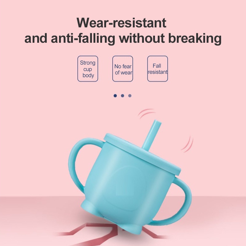 Kids Silicone Mugs 200ml Coffee Cups Ceramics Tea Mugs Baby Cartoon Solid Feeding Milk Cup For Kids Birthday Christmas