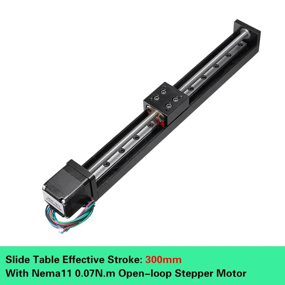 Motorized Slide Table T-type Linear Guide Rail Stage Mini Sliding Table Motor Drive Kit Electric Linear Module Z Axis 50-300mm: WHITE / other