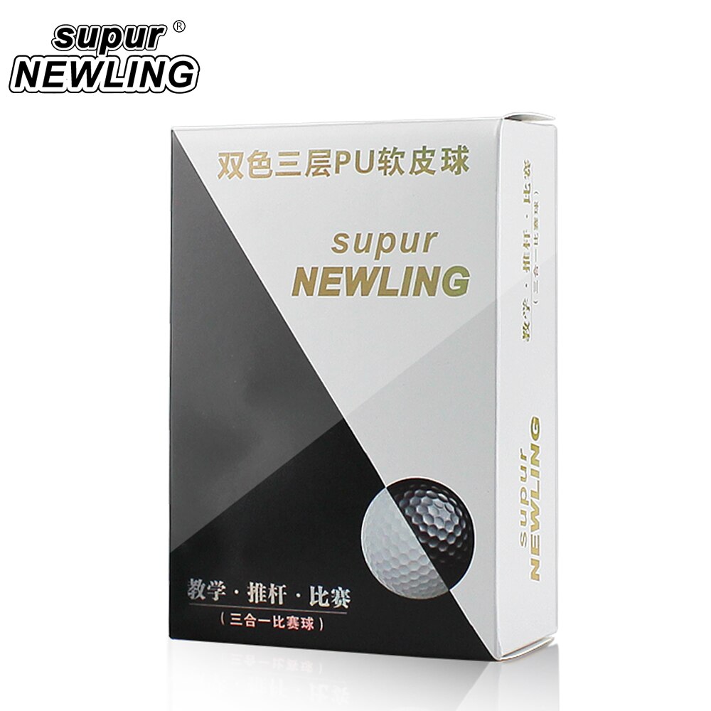 Super Long Distance 6 pcs / box Golf Game Balls Three Layers PU Balls Fit for putters Color Black White