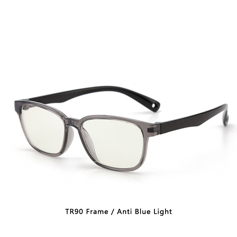Blue Light Blocking Glasses Kids TR90 Flexible Ultralight Computer Gaming Prescription Glasses Boy Girl Child UV400: C4Black TR90
