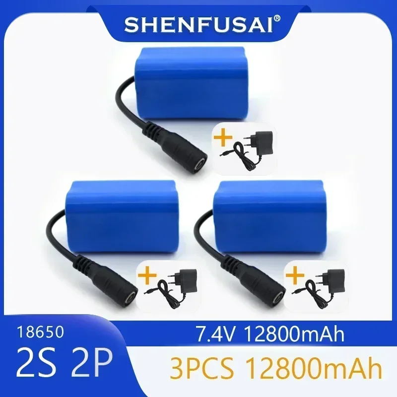 Batería Lipo mejorada, 7,4 V, 12800mah, T188, -5, T888, V007, H18, C18, Fernbedienung, Angeln, Colonia Boote, Ersatzteile: light yellow