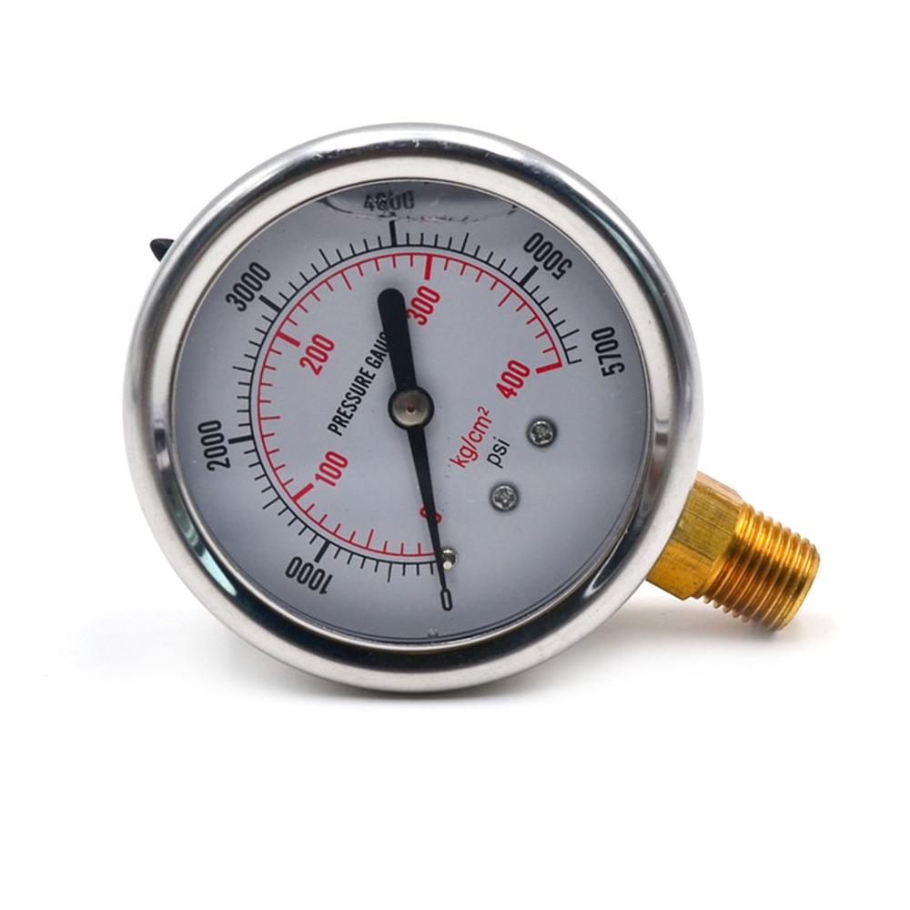 Oil Pressure Gauge 0-5000psi American Gauge Thread Hydraulic Liquid Filling Pressure Gauge Metallurgy Power Petroleum