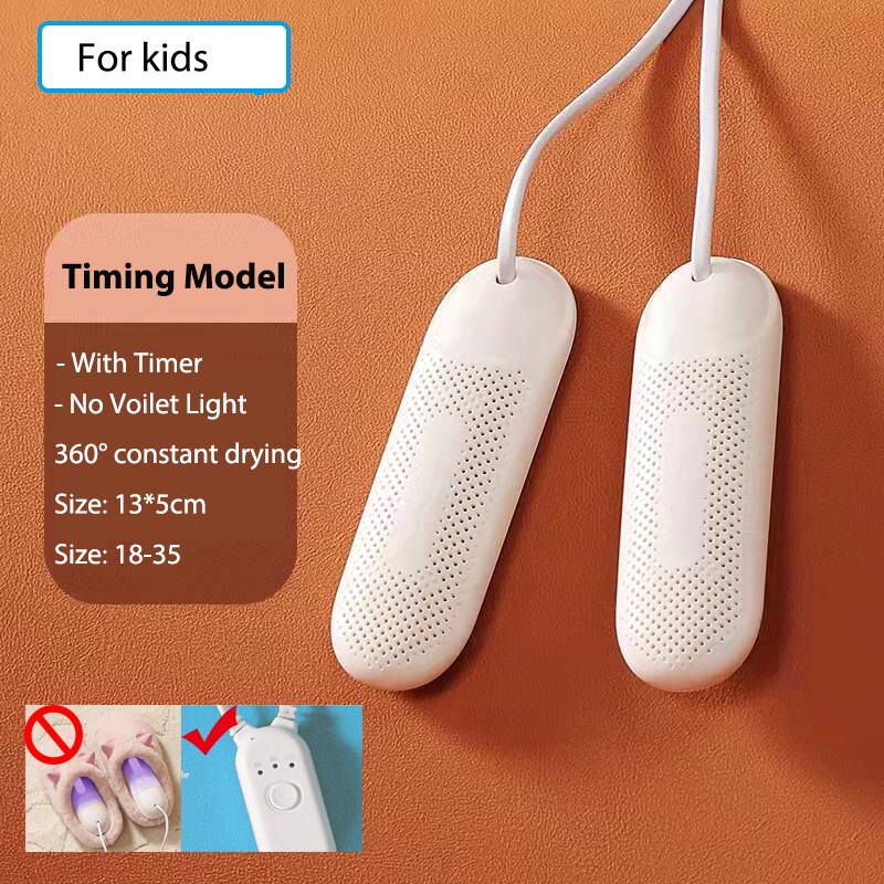 Elektrische Schoenen Droger Heater Draagbare Voilet Licht Voet Protector Boot Geur Deodorant Ontvochtigen Apparaat Schoenen Droger Heater: Timing-For Kids / UK