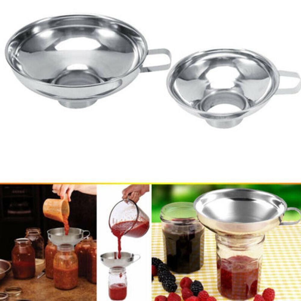 1Pc de acero de boca ancha Canning embudo cereales de arroz utensilio de tolva de alimentación grande frasco de cocina embudos S6Q9