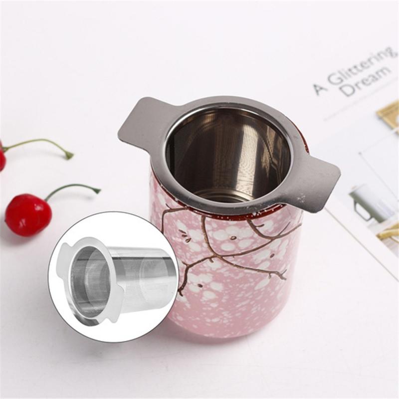 Rostfritt stål te infusionsfilter te läckande te slaggtratt rund sida enda nätfilter ört kryddfilter diffusor dryck
