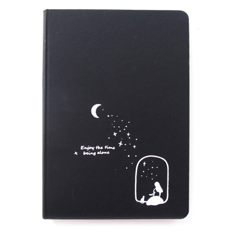 Black Card Notebook Diary DIY Blank Black Paper Sketch Book 96