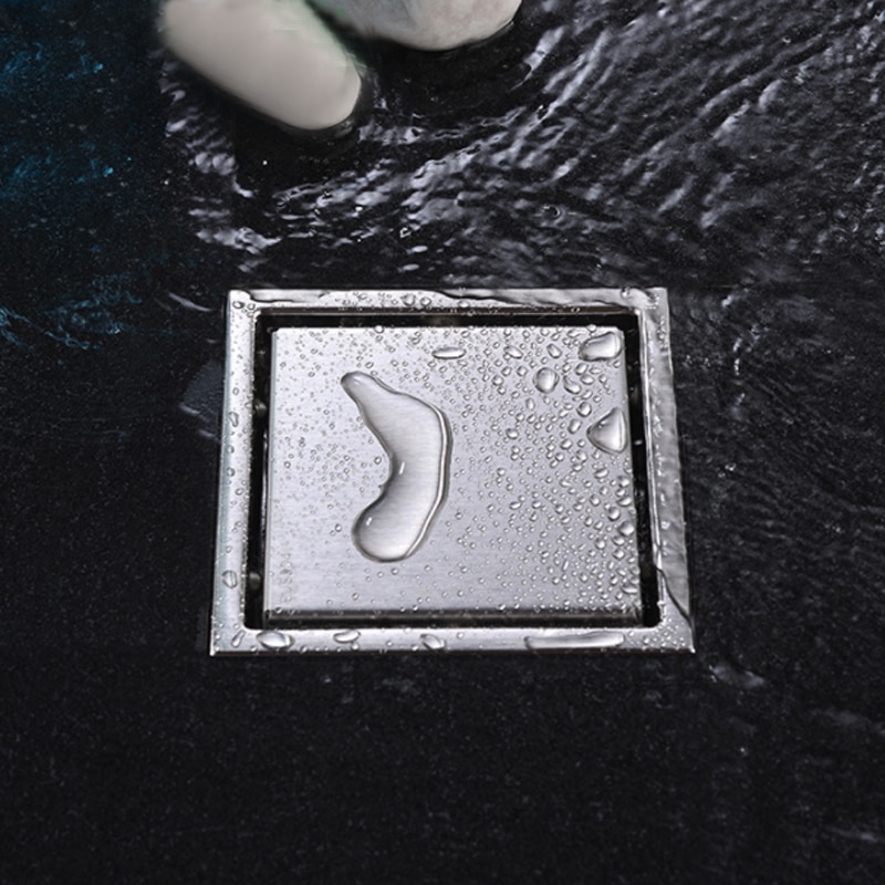 Modern Bathroom Shower Floor Drain Tile Insert Square Floor Waste Grates Shower Drain 304 Stainless Steel Invisible Floor Drain