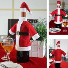 Santa Rode Hoed fles cover Kerst decoratie kerstman wijnfles doek cover kerst tafel decoratie fles decor