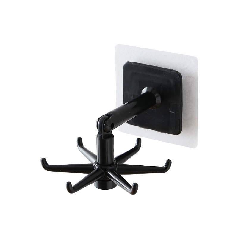 Crochet rotatif de cuisine, support mural de rangement d'ustensiles de cuisine, accessoires d'armoire, organisateur de crochet, support de rangement de cuillères: black