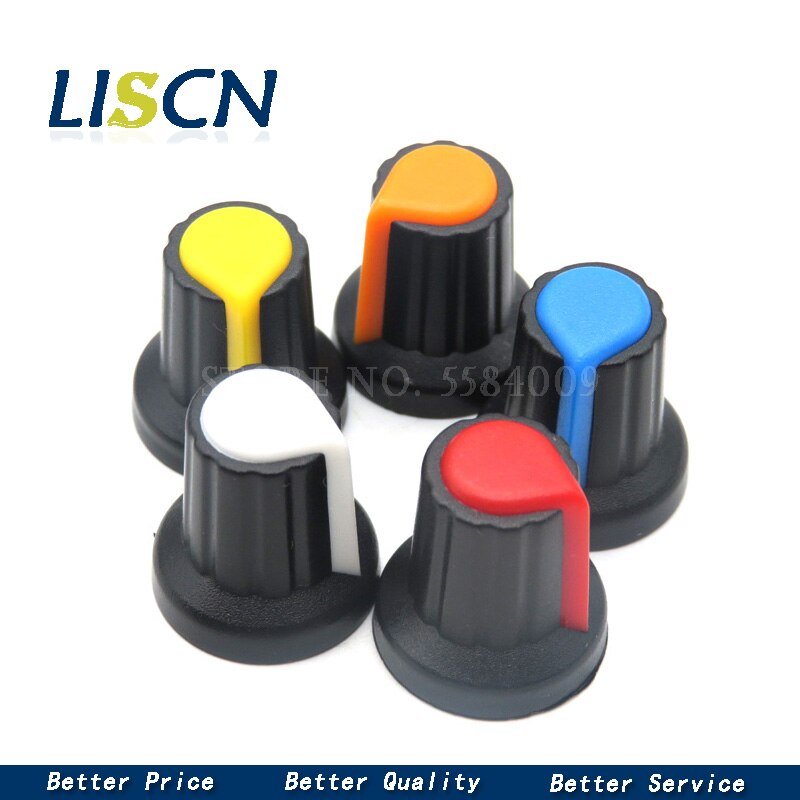 20PCS AG2 Switch Cap WH148 Plastic Knob Plum Handle 15X17mm Handle 6MM Potentiometer Cap