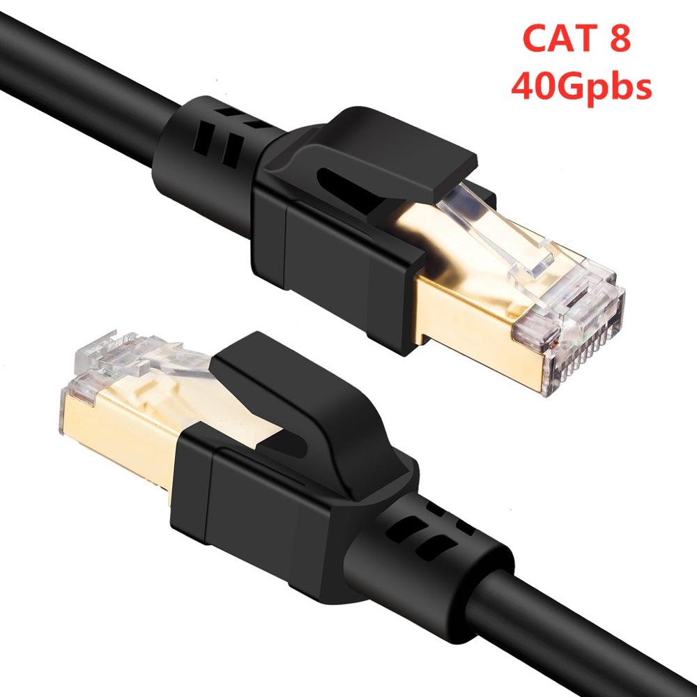 Cat8 Ethernet Kabel Sftp 40Gbps Super Speed RJ45 Netwerk Kabel Vergulde Connector Voor Router Modem Kat 8 Lan kabel