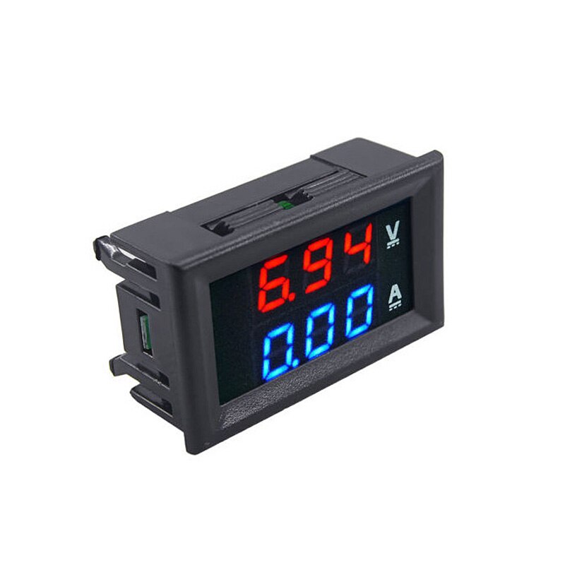 DC Dual Display Panel Meter Volt Amp Meter DC Double Color Blue/Red LED Voltmeter Ammeter DC 0-100V 10A Arriva