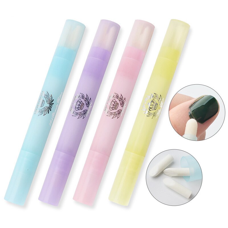 4 farver gel neglelakfjerner blyant med 3 spids lak fjern pen polish korrektor penne rengøring viskelæder uv manicure værktøj