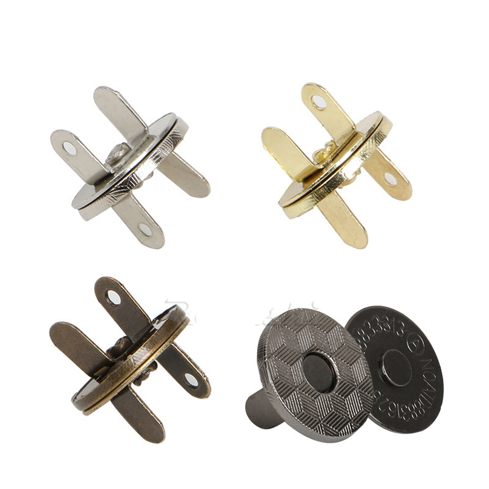 Juego de 10 botones magnéticos finos de 10mm, 14mm y 18mm, bolsas con imán, hebilla de adsorción automática, botones de Metal, broches, botones de billetera