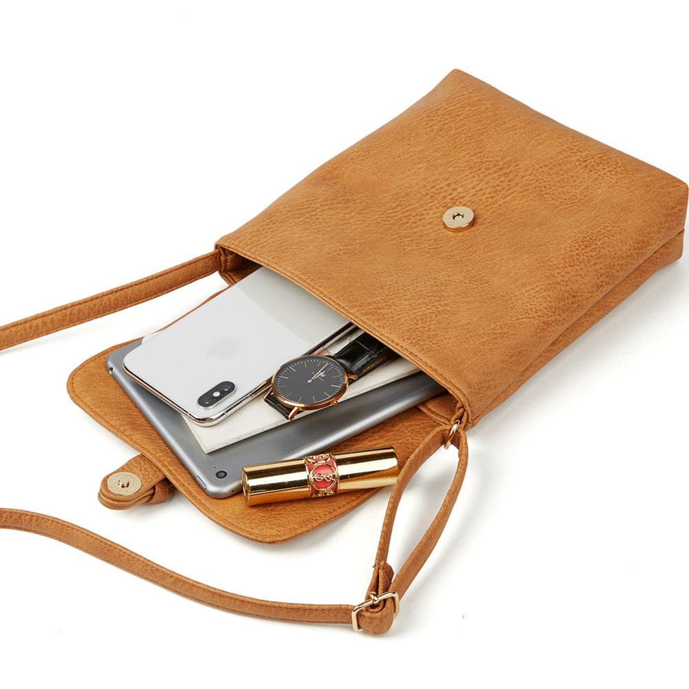 Qianxilu Kleine Frauen Umhängetasche Weiche Gewaschen PU Leder Umhängetasche Schulter Taschen Weibliche Handtasche Geldbörsen Kette