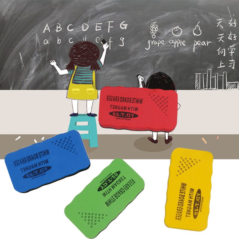 Magnetisk tør-tørring whiteboard viskelæder markør renere børn skolekontor leverer tilfældig farve  c26