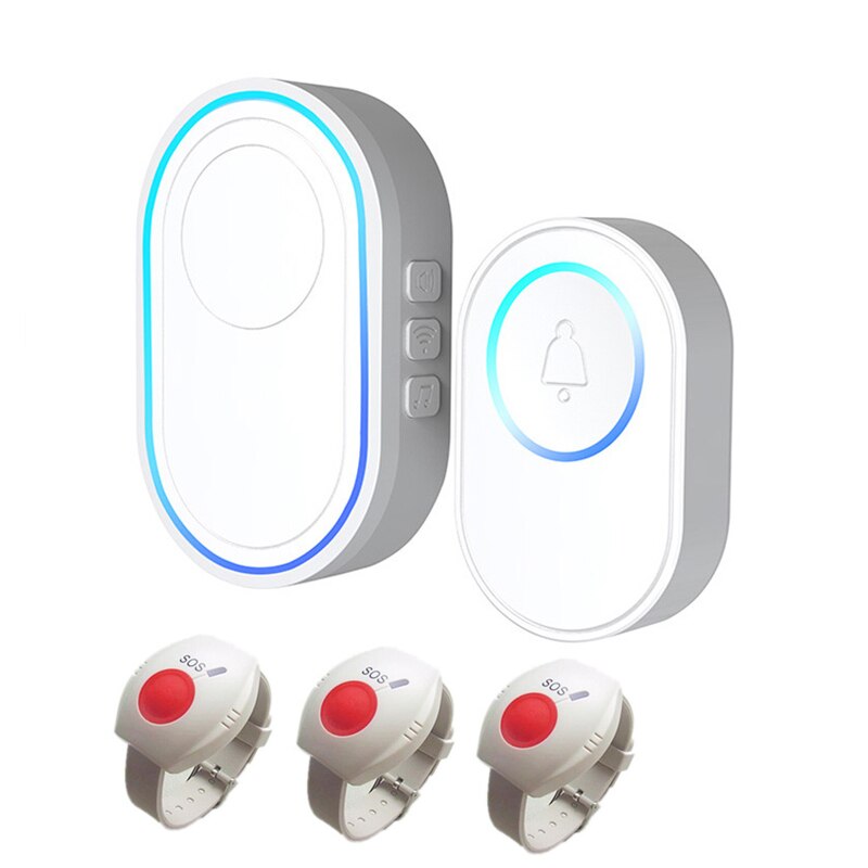 Tuya WiFi SOS Elderly Care Alarm System Emergency Panic Button Watch Bracelet: 3 sos button / US plug