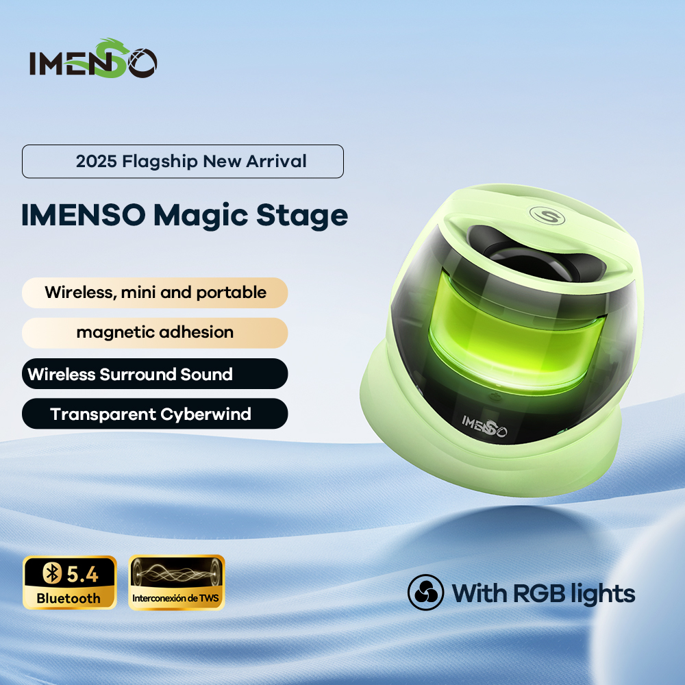 IMENSO IMS-S1048 Mini Portable Speaker RGB Lighting Magnetic Speaker BT5.3 Small Sound Box 7 Hours Playback Phone Holder Speaker