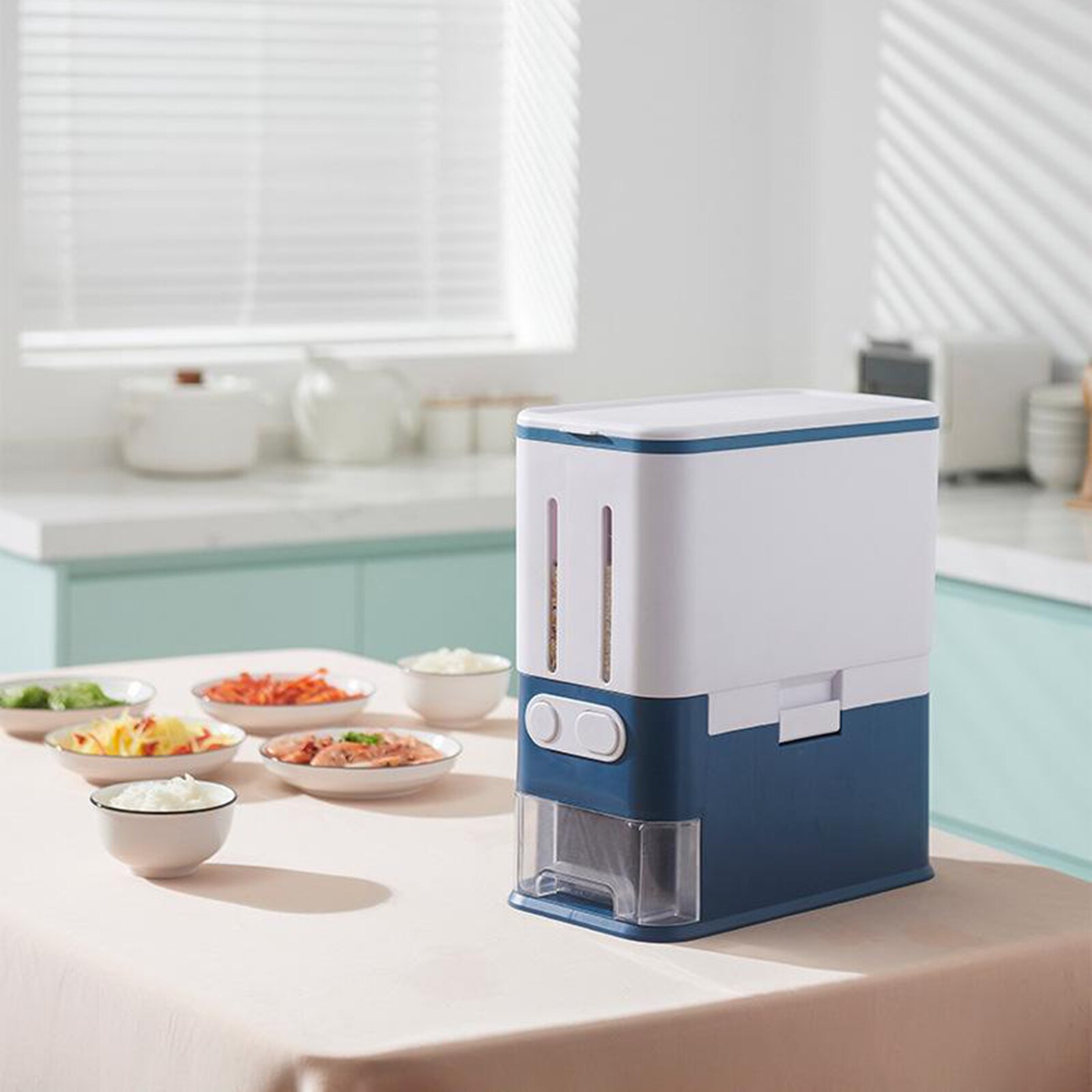 55LBs Large Capacity Food Grain Storage Container Rice Dispenser Moistureproof