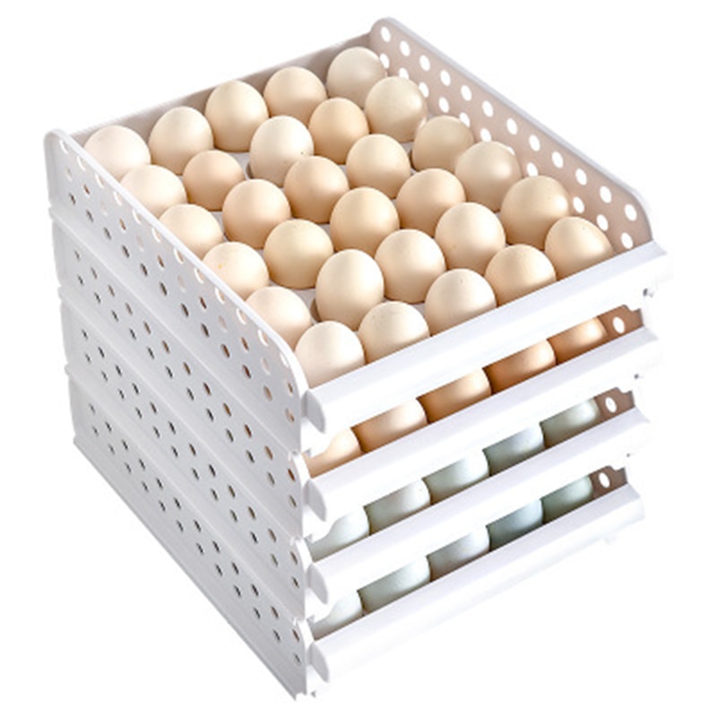 Stackable kitchen refrigerator egg box double drawer egg box egg rack transparent anti-collision plastic egg box