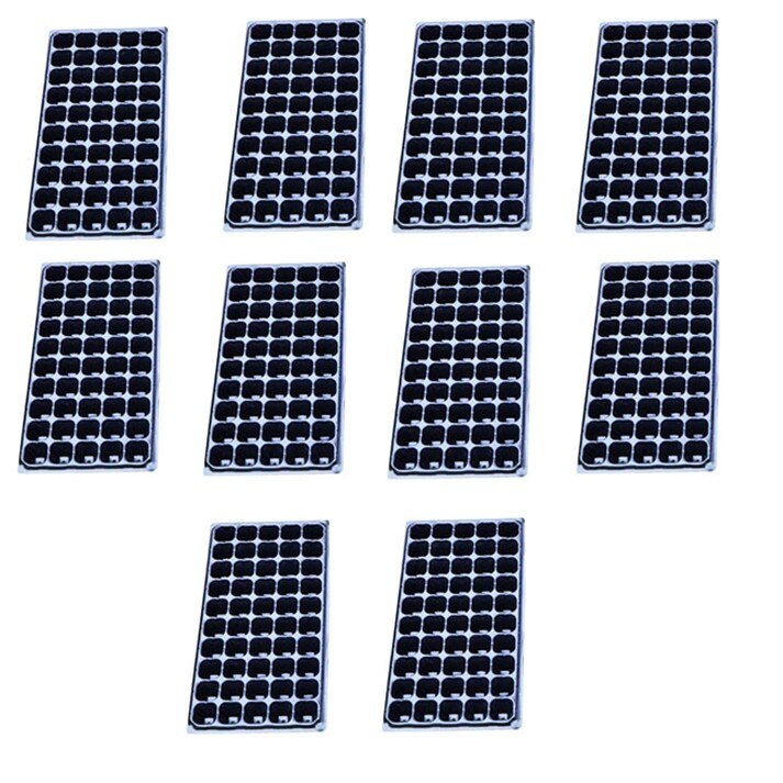 50 Cells Nursery Grow Box Seedling Trays- BPA Free Plastic Gardening Germination Trays Propagation Cell Seedling Starter Tray: 10PC