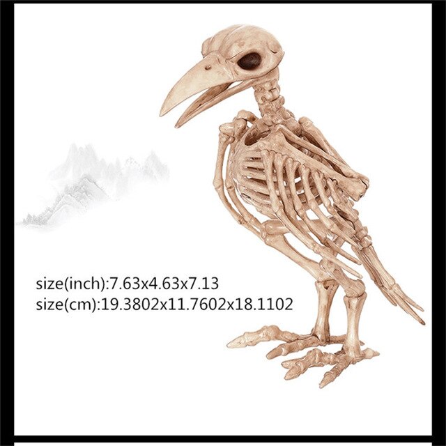 Drage hund slange edderkop halloween prop rædsel skelet dyr skelet knogler hjemsøgte hus flugt rædsel dekorationer: Krage