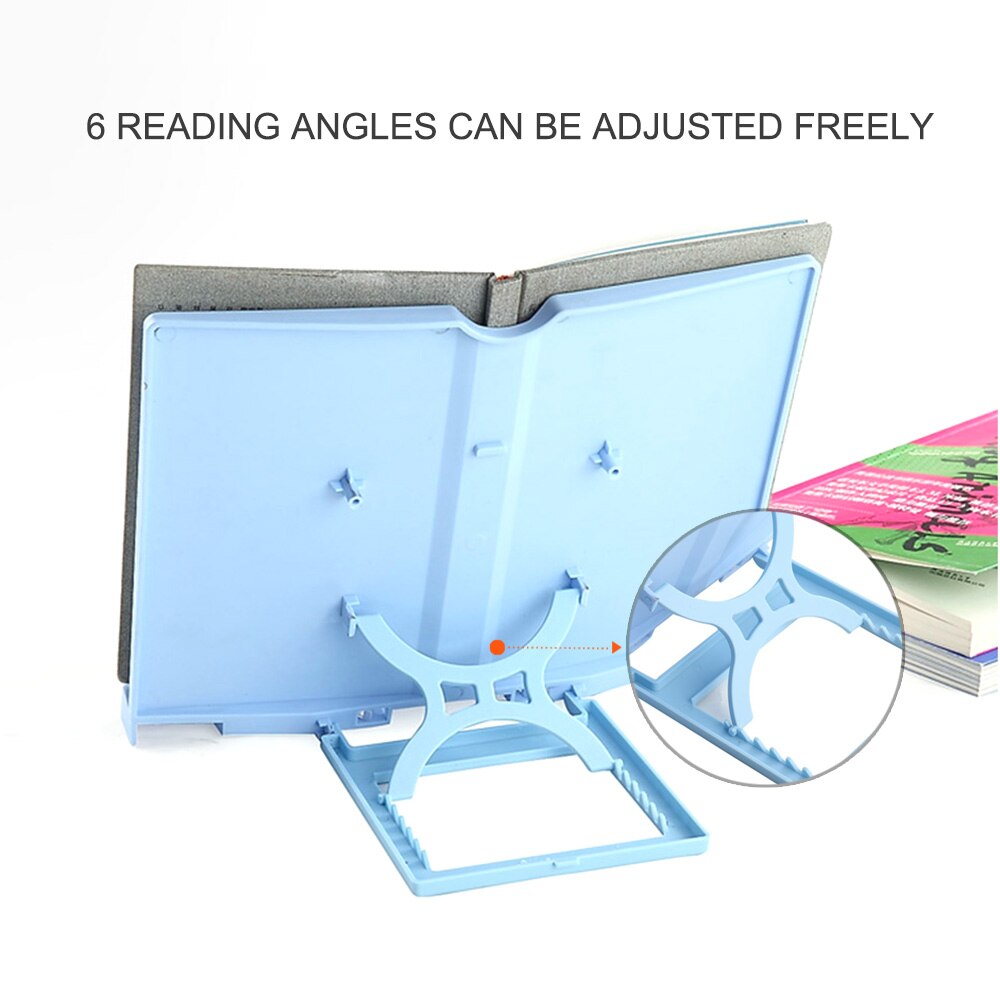 Portable Book Stand Adjustable 6 Angles Book Document Holder Foldable Bookstand Hands Free Desk Reading for Textbook Tablet