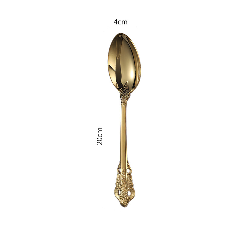 Luxus Palace Besteck Set Edelstahl Steak Messer Gabel Hause Komplette Geschirr Kaffee Löffel Teelöffel Küche Utensilien: green