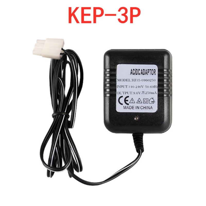 Laddare för 9.6v ni-cd ni-mh-batterier, ingång  ac 110v-240v utgångar 9.6v , 250ma med tamiya ket -3p kontakter för rc-leksak