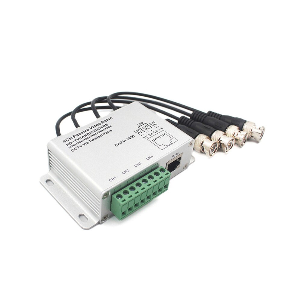 4CH HD CVI/TVI/AHD Passive Transceiver 4 Channels Video Balun Adapter Transmitter BNC To UTP Cat5/5e/6 Cable 720P 1080P