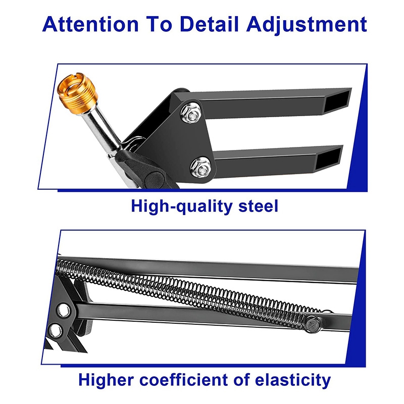 Microphone Arm Stand,Adjustable Suspension Boom Scissor Arm with Screw Adapter and Cable Ties and Other Mics