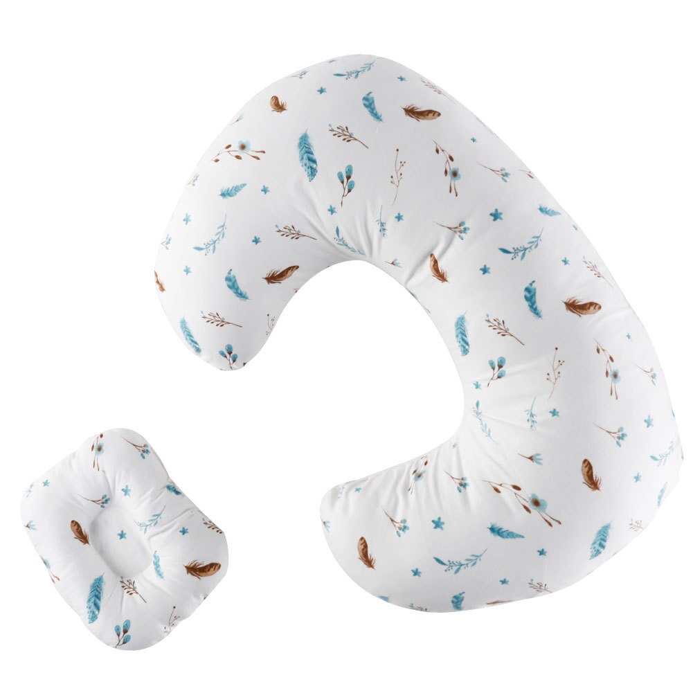 2 pz/set cuscino per allattamento al seno a forma di U neonato multifunzione cuscini per allattamento in puro cotone accessori per neonati: White Feather