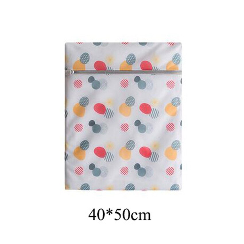 1PC Folding Washing Machine Laundry Bag Zipper Washing Mesh Bags Household Cleaning Bra Socks Underwear Clothes Laundry Pockets: 40x50cm