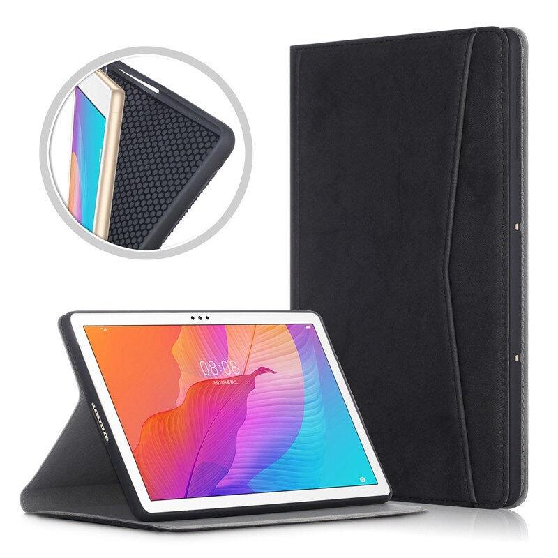 Tablet Case for Huawei MatePad T10s T10 - 10.1 inch Flip Wallet Stand Cover with Card Pocket - Shockproof: Black / For T10 (9.7 inch)